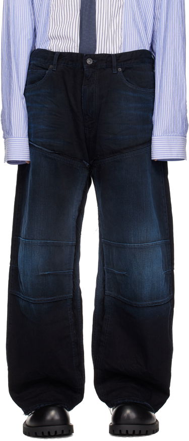 Дънки Balenciaga Double Knee Jeans Тъмно синьо | 809444TRW587150, 0