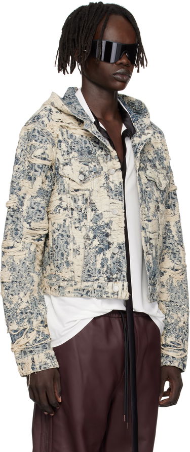 Яке Acne Studios Acne Studios Hooded Distressed Denim Jacket Синьо | C90202-, 1