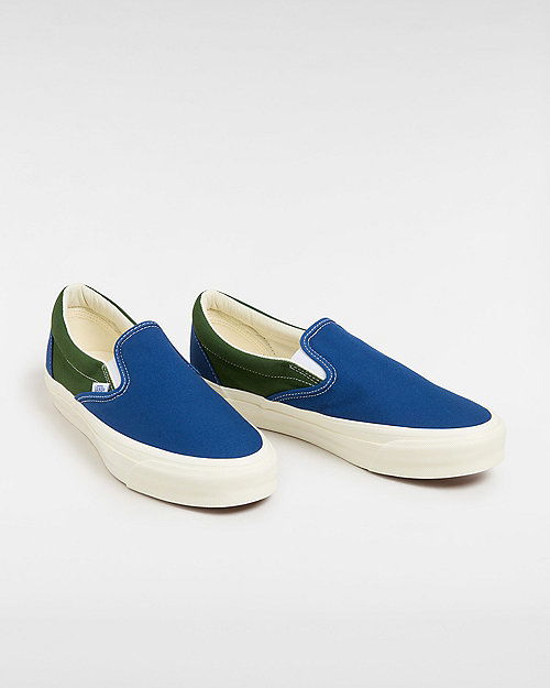 Кецове и обувки Vans Premium Slip-on 98 Shoes (deep Teal Plaid) Unisex Green, Size 2.5 Синьо | VN000CSEY7G, 1