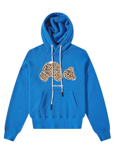 Суитчър Palm Angels Leopard Kill The Bear Popover Hoodie Синьо | PMBB058S22FLE0084560