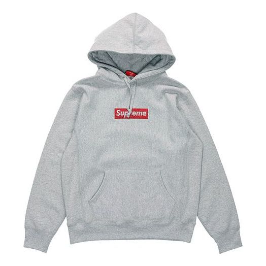 Суитчър Supreme Supreme x Swarovski Box Logo Hooded Sweatshirt Сиво | SUP-SS19-909