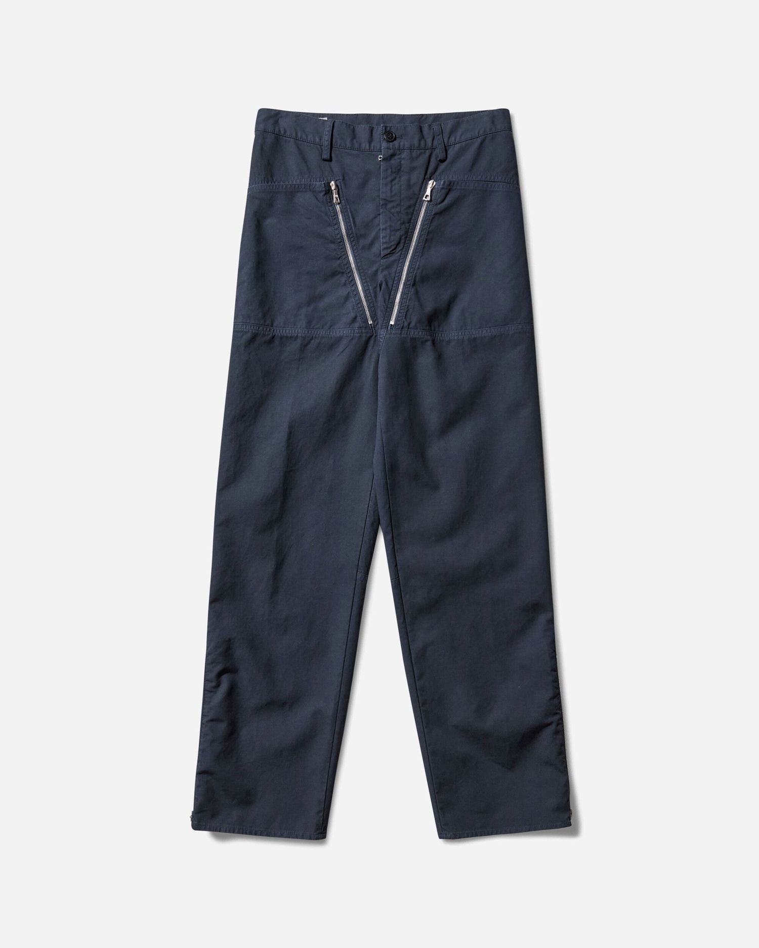 Панталони Dries Van Noten Overdyed Zip Pants Тъмно синьо | 252-020940-2101 509, 1