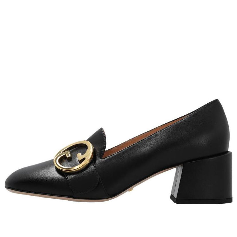 Кецове и обувки Gucci Blonde Loafer Block-Heel Pumps Черно | 700053-C9D00-1000
