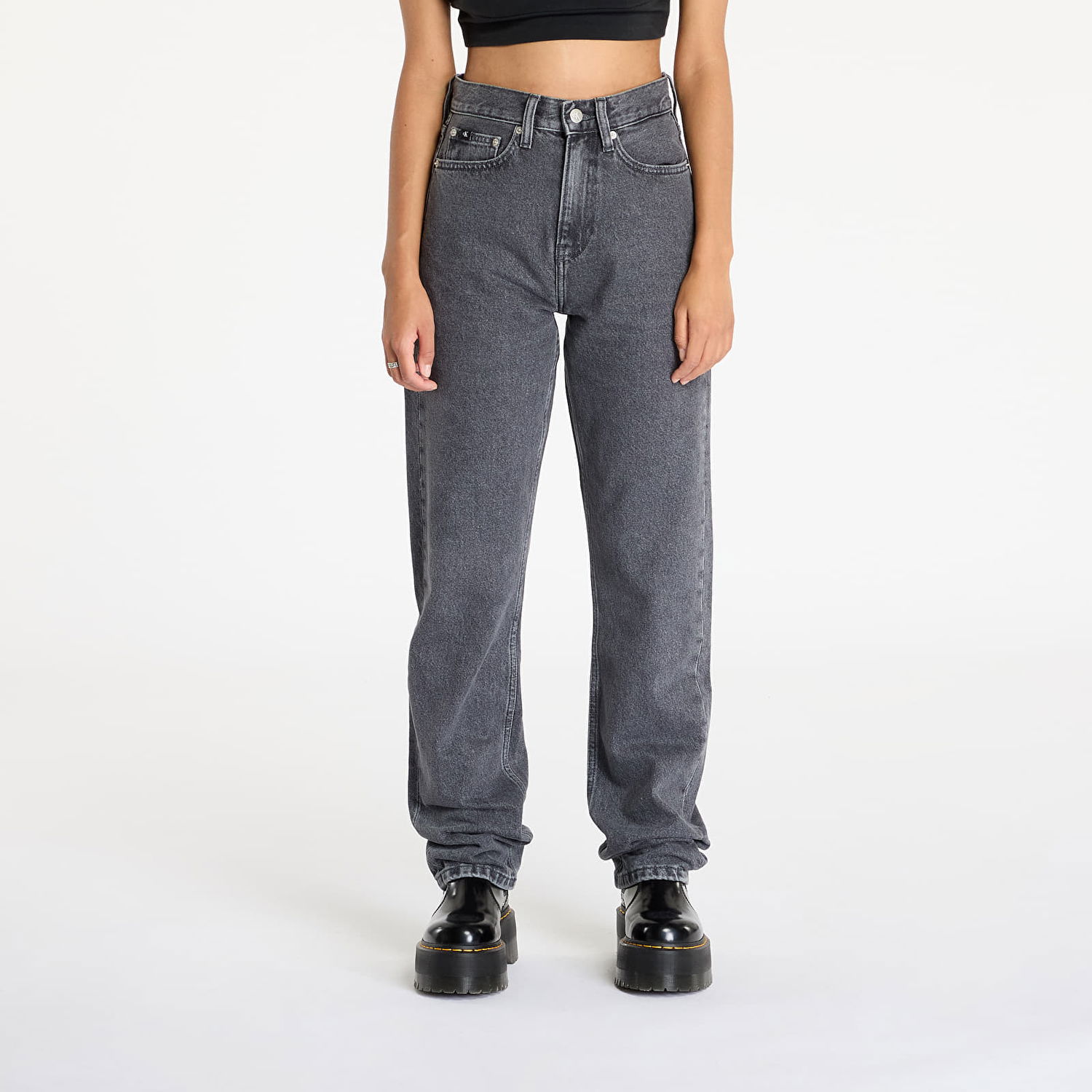 Дънки CALVIN KLEIN High Rise Straight Jeans Grey Сиво | J20J223657 1BZ, 0