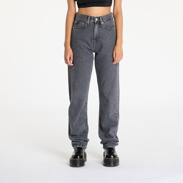 High Rise Straight Jeans Grey