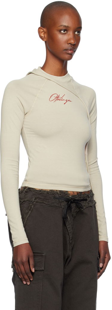 Тениска Ottolinger Ottolinger Deconstructed Fitted T-Shirt Бежово | 1150105121, 1