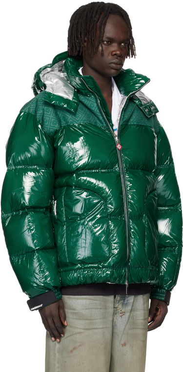 Пухо яке Casablanca Shiny Hooded Puffer Jacket Зелено | MPF25-OT-197-01, 3