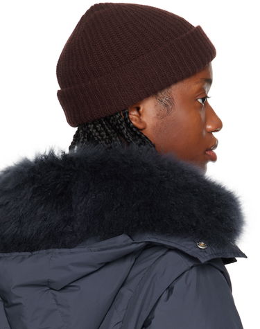 Шапка Yves Salomon Ribbed Beanie Кафяво | 24W23WAA500XXMACL, 2