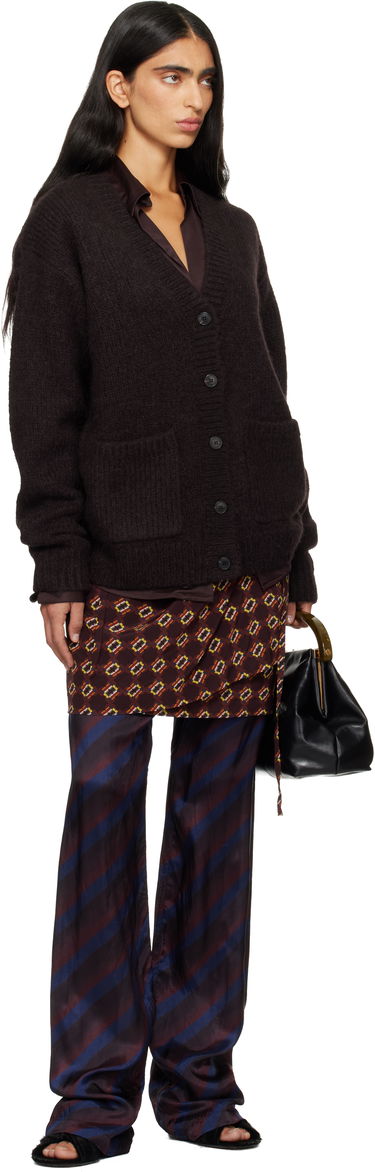 Пуловер Dries Van Noten Dries Van Noten Alpaca V-Neck Cardigan with Patch Pockets Кафяво | 252-011226-2709, 3