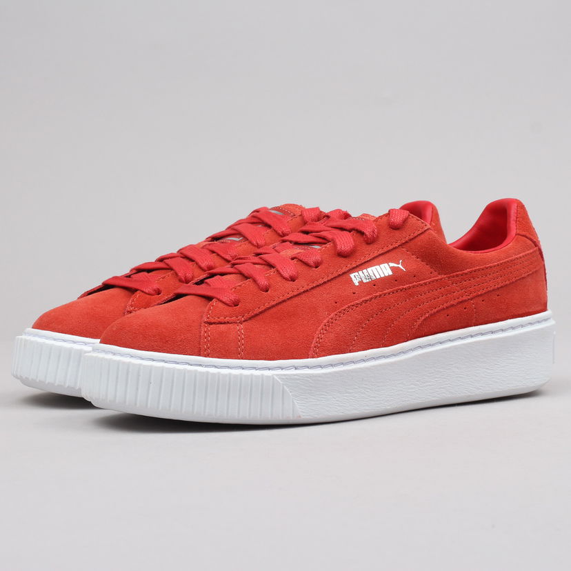 Кецове и обувки Puma Suede Platform barbados cherry - cherry - white Червено | 362223 03