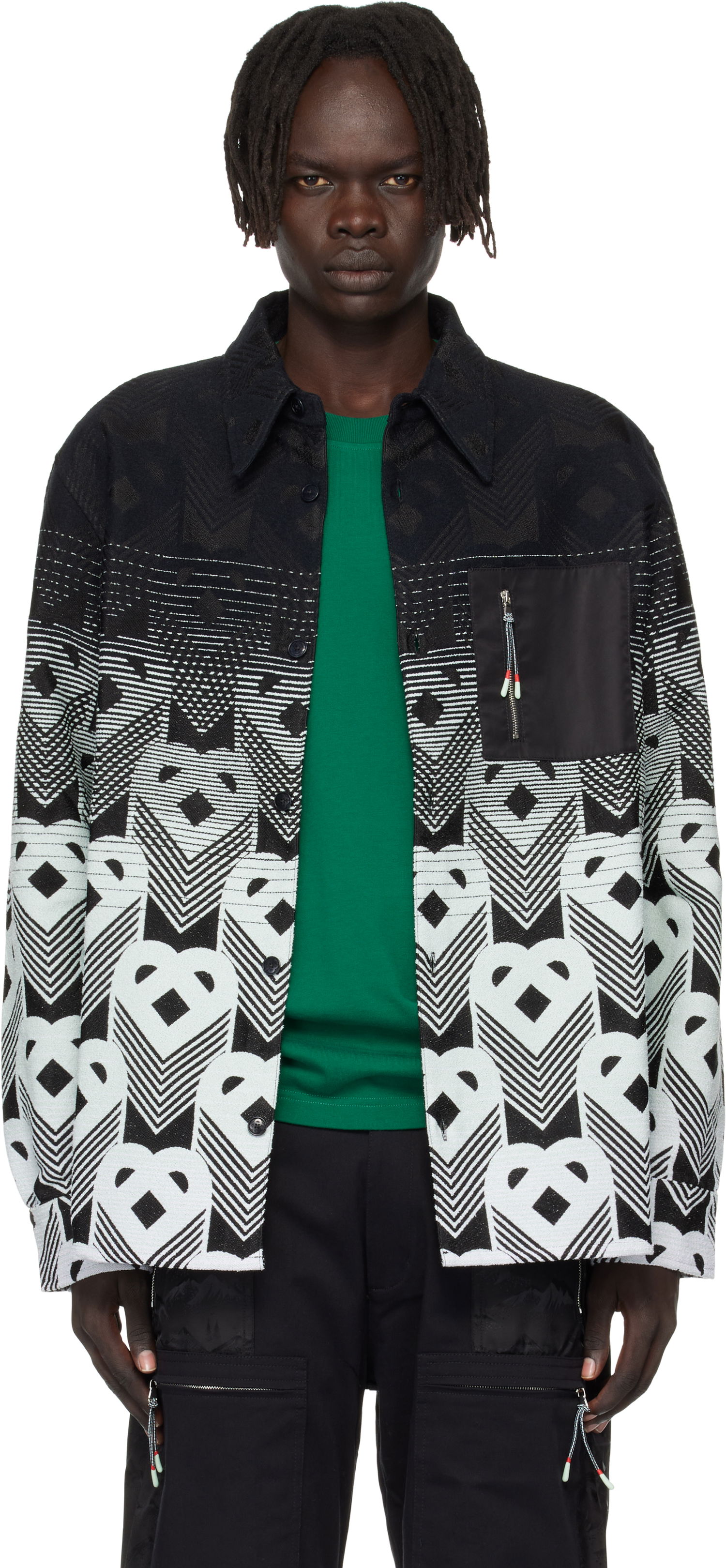 Яке Casablanca Casablanca Gradient Monogram Shirt Jacket Черно | MPF25-JK-374-01, 0