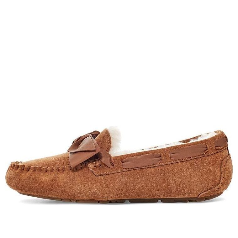 Кецове и обувки UGG UGG Dakota Leather Bow Slippers Кафяво | 1118914-CHE