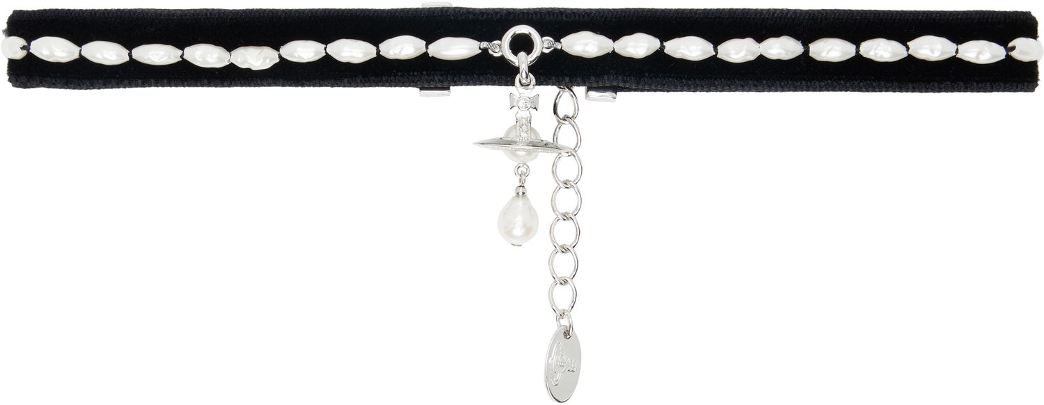 Колие Vivienne Westwood Vivienne Westwood Aleksa Pearl Choker Черно | 6303003J-02P542-, 0