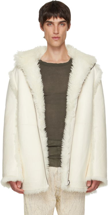 Палта Rick Owens Mac Cropped Reversible Shearling Coat Бяло | RU02E1769 LSHAR, 0