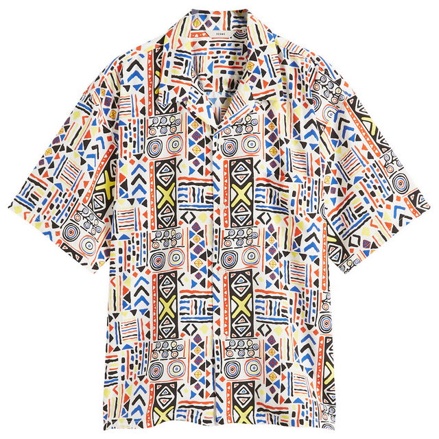 BEAMS Loose Open Collar Shirt, Size Large