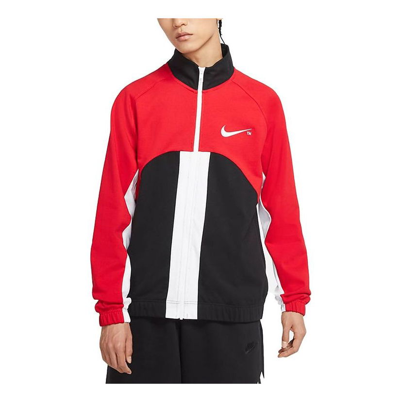 Яке Nike Sportswear Swoosh Contrast Stitching Knit Jacket Червено | DD5982-657