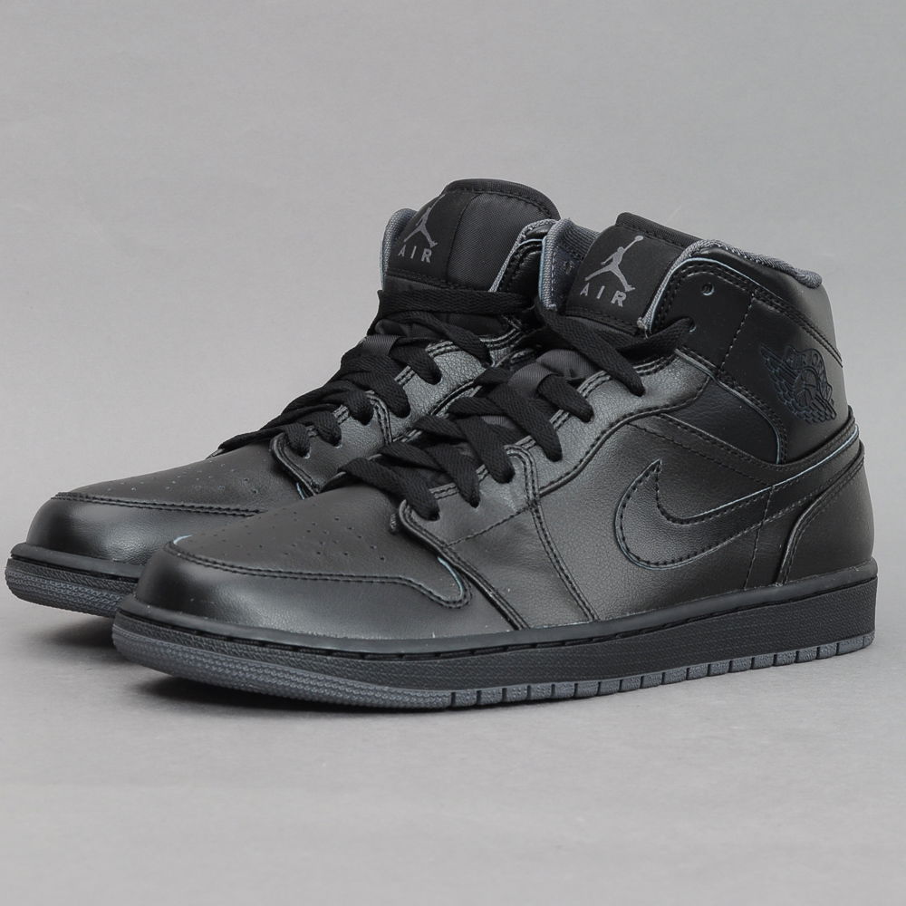 Кецове и обувки Jordan Air Jordan 1 Mid "Black" Черно | 554724-021, 1