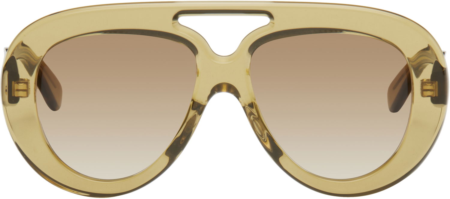 Слънчеви очила Loewe Round Spoiler Aviator Sunglasses Кафяво | LW40144UM5596F 840126839418, 0