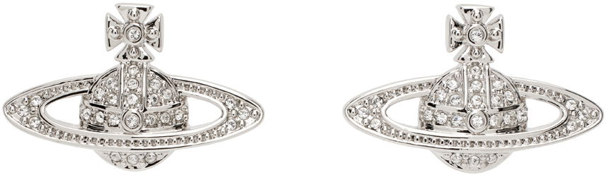 Обеци Vivienne Westwood Mini Bas Relief Silver Earrings Металик | 62020033-02P116-CN, 0