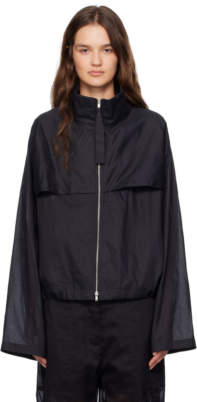 Jil Sander Cotton Muslin Zip Up Jacket