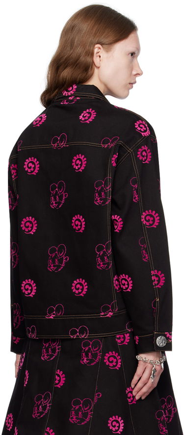 Яке Chopova Lowena Chopova Lowena Mouse Print Denim Jacket Черно | 5159, 2