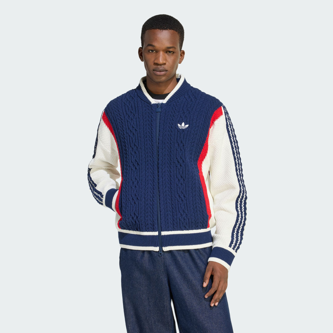 Яке бомбър adidas Performance Retro Remix Knit Bomber Jacket Синьо | KS5438, 0