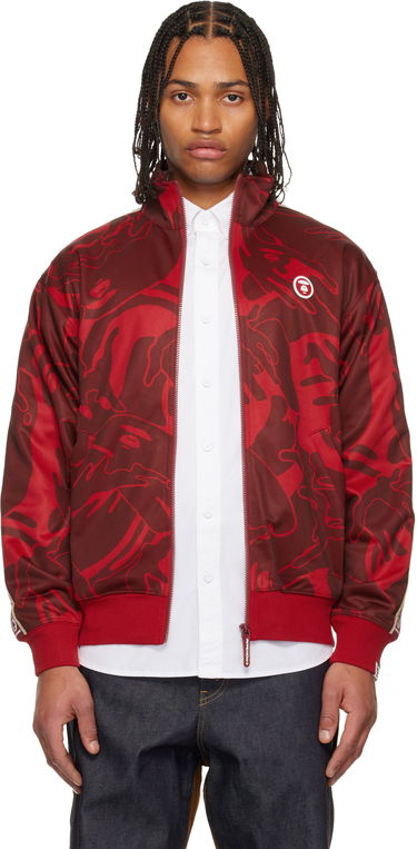 Яке AAPE by A Bathing Ape 'AAPENOW' Moonface Camo Zip-Up Track Jacket Червено | AAPSWMC347XXPRDZ, 0