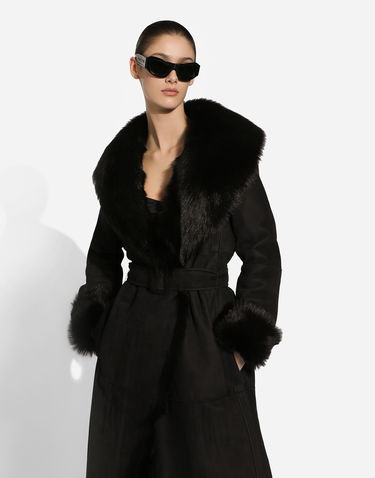 Палта Dolce & Gabbana Shearling Coat With Belt Черно | F0E2SLFUP87N0000, 3