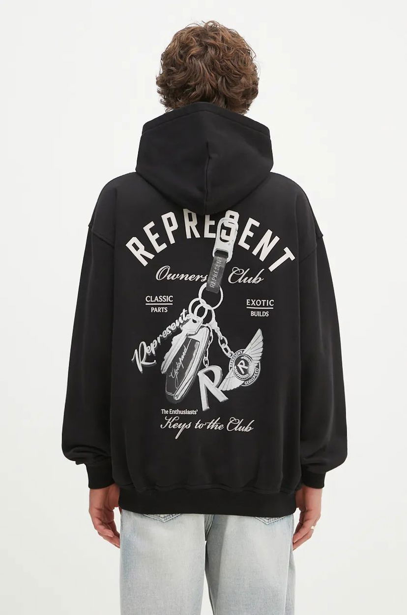 Суитчър Represent Clo Represent Keys To The Club Hoodie With Print Черно | MLM4240.001