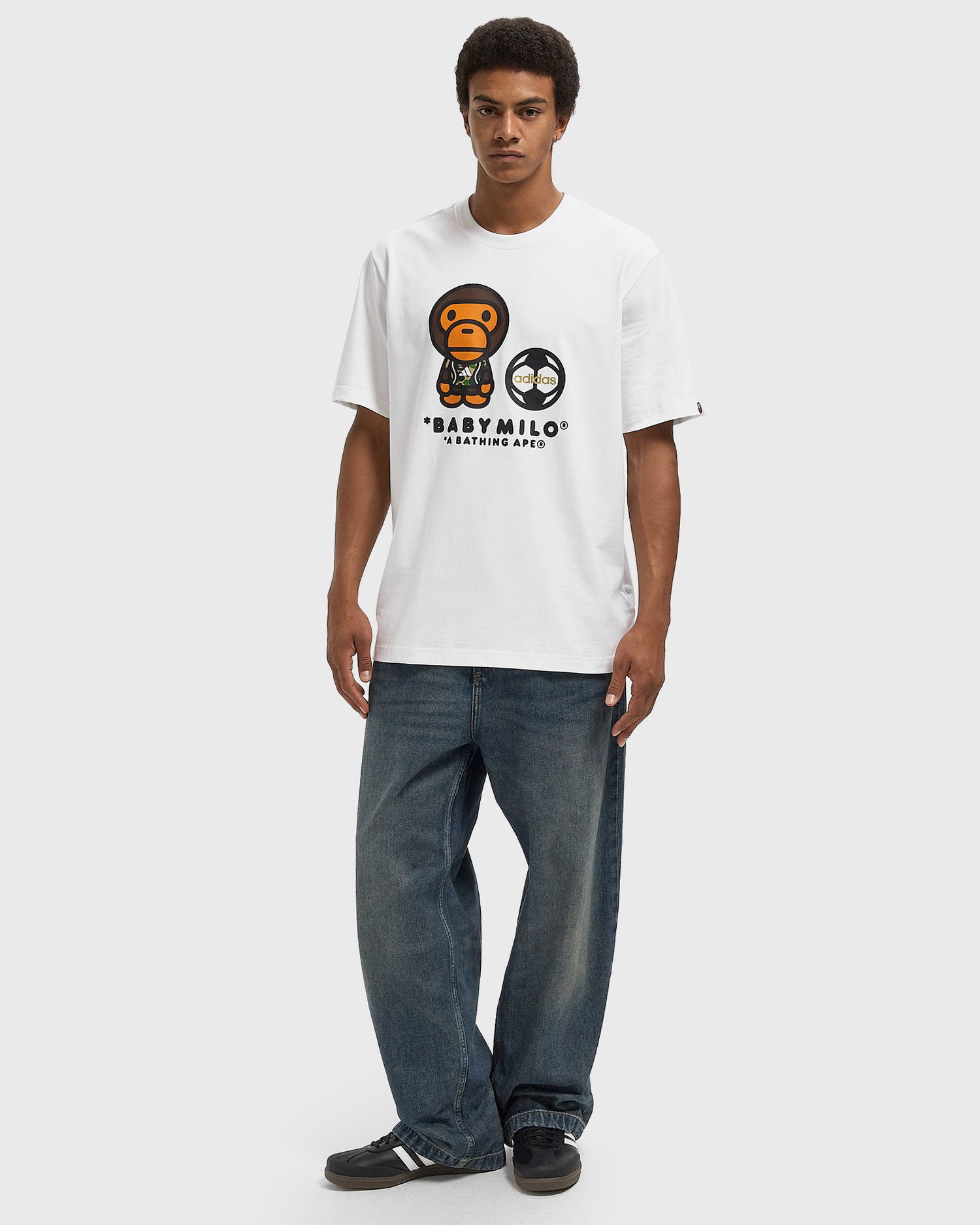 Тениска adidas Originals BAPE Milo Graphic T-Shirt Бяло | JZ7392, 1