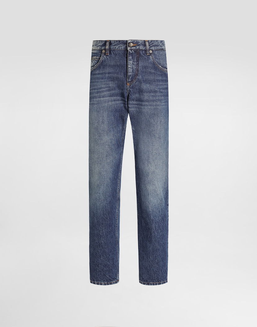 Дънки Dolce & Gabbana Washed Denim Trousers Синьо | GYJCCDG8NZ5S9001