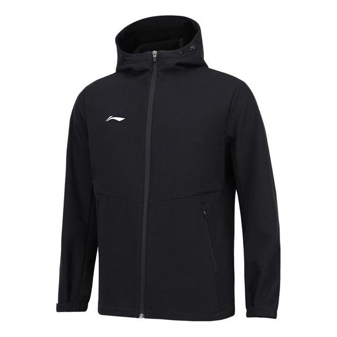 Ветровка Li-Ning Logo Fleece Full Zip Jacket Черно | AFDSC13-1