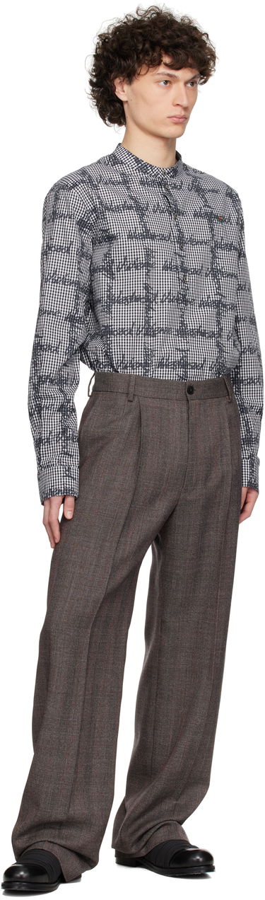 Риза Vivienne Westwood Vivienne Westwood Gingham Print Band Collar Shirt Бяло | 2401003X-W011T-, 3