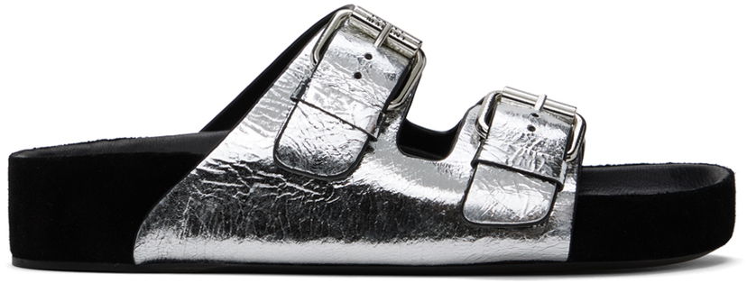Къси панталони ISABEL MARANT Isabel Marant Lennyo Double Buckle Slides Металик | 24ESD0118FA-B2B09S