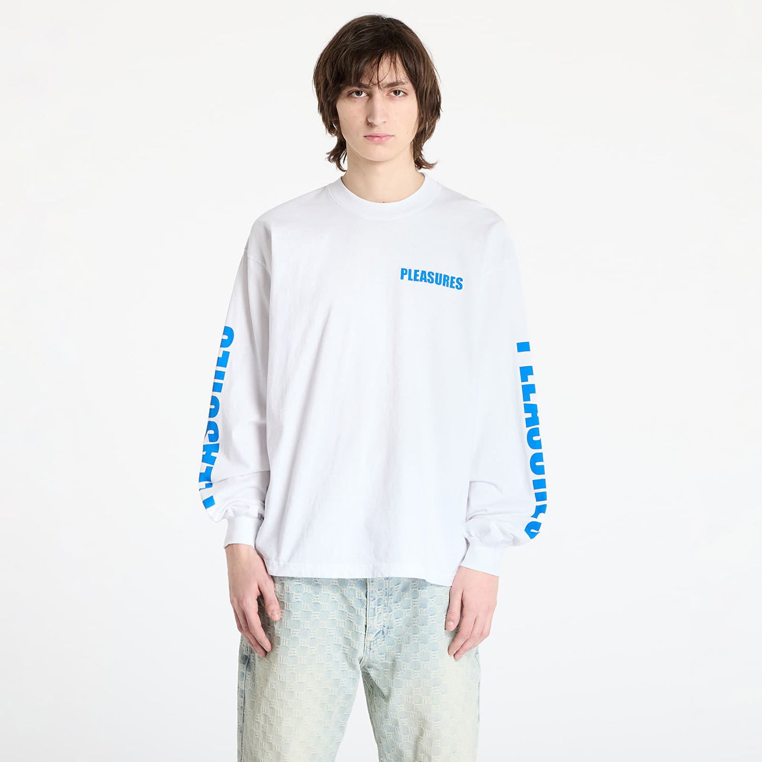 Тениска Pleasures PLEASURES Impact Staff Long Sleeve T-Shirt Бяло | P25SP053 WHITE, 0