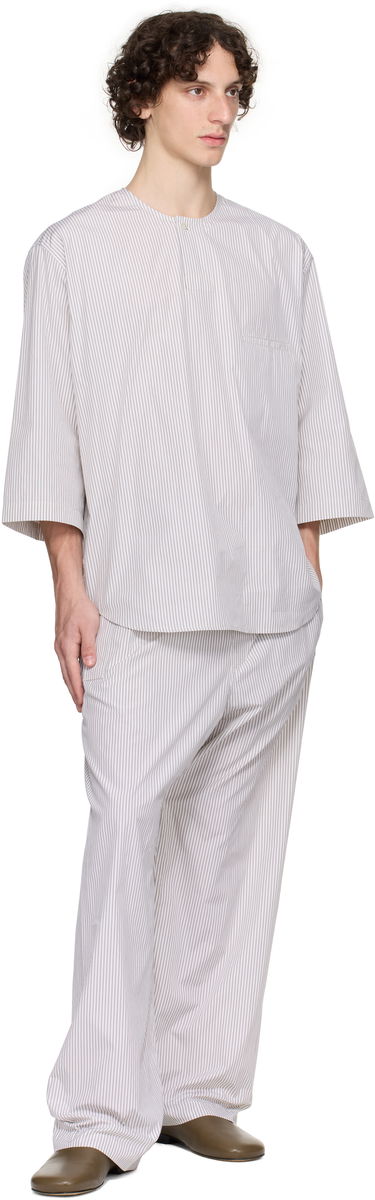 Тениска LEMAIRE Lemaire Short Sleeve Henley Бяло | TO1326 LF1409, 3