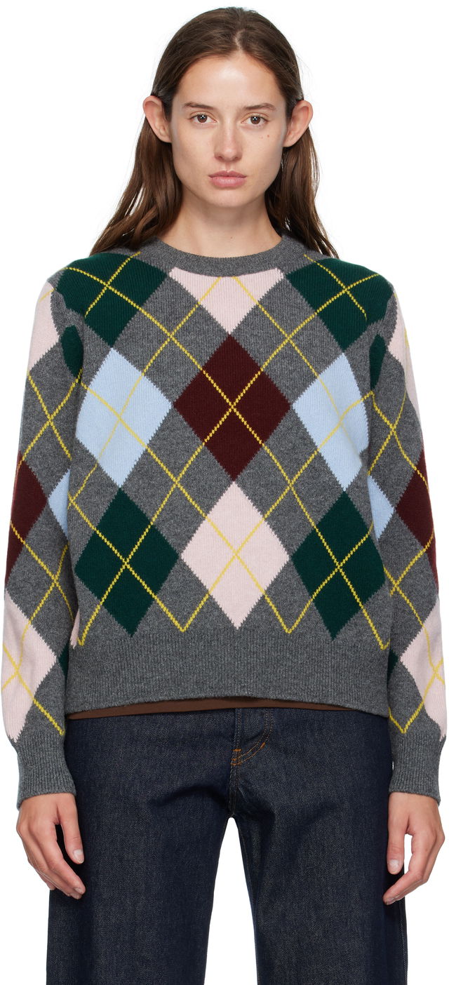 &Daughter Ava Argyle Crewneck Sweater