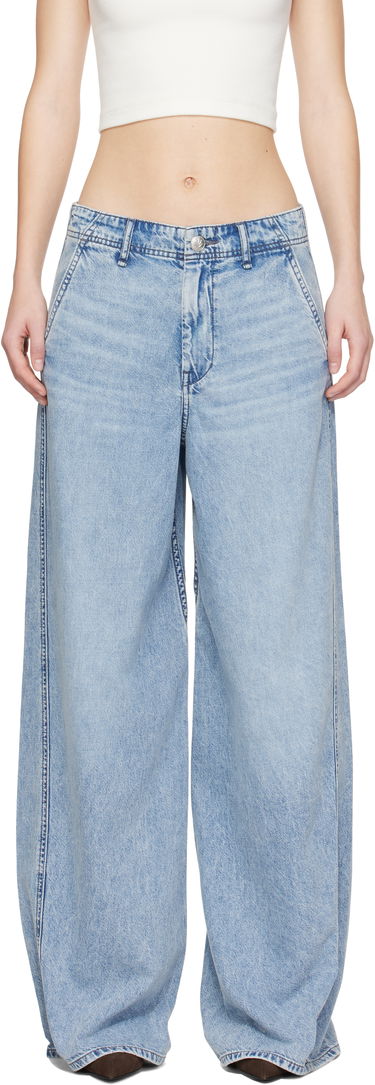 Дънки rag & bone Rag & Bone Featherweight Wide-Leg Sofie Jeans Синьо | WDD24H3003FWAN, 0
