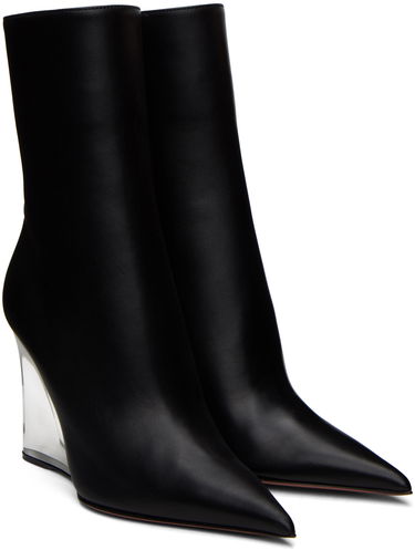 Тренчкот Amina Muaddi Amina Muaddi Pernille Wedge Ankle Boots Черно | PERNILLE HALF GLASS WEDGE NAPPA, 3