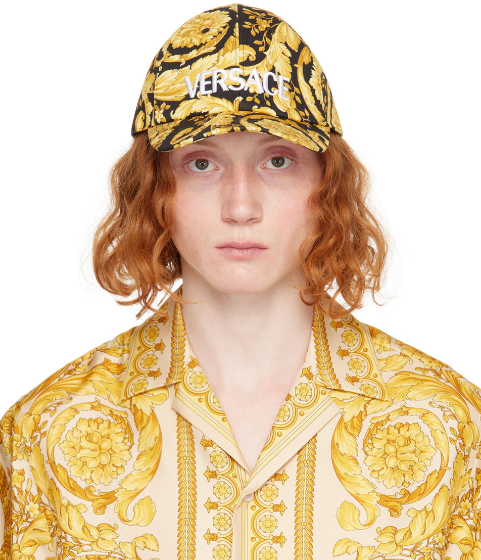 Шапка с козирка Versace Black & Gold Barocco Logo Baseball Cap Жълто | 1012701_1A01281, 0