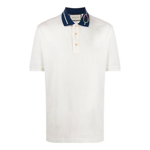 Поло тениска Gucci Interlock G Short Sleeve Polo Shirt Бяло | 598960-XJB0X-9280