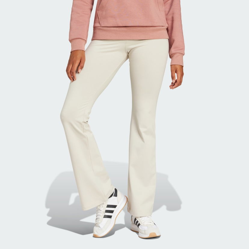 Клинове adidas Performance Essentials Small Logo Flared Leggings Бежово | JD3072