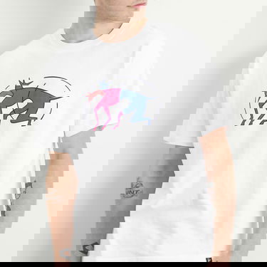 Тениска By Parra Parra The Zoomies T-Shirt Бяло | 54120-WHT, 5