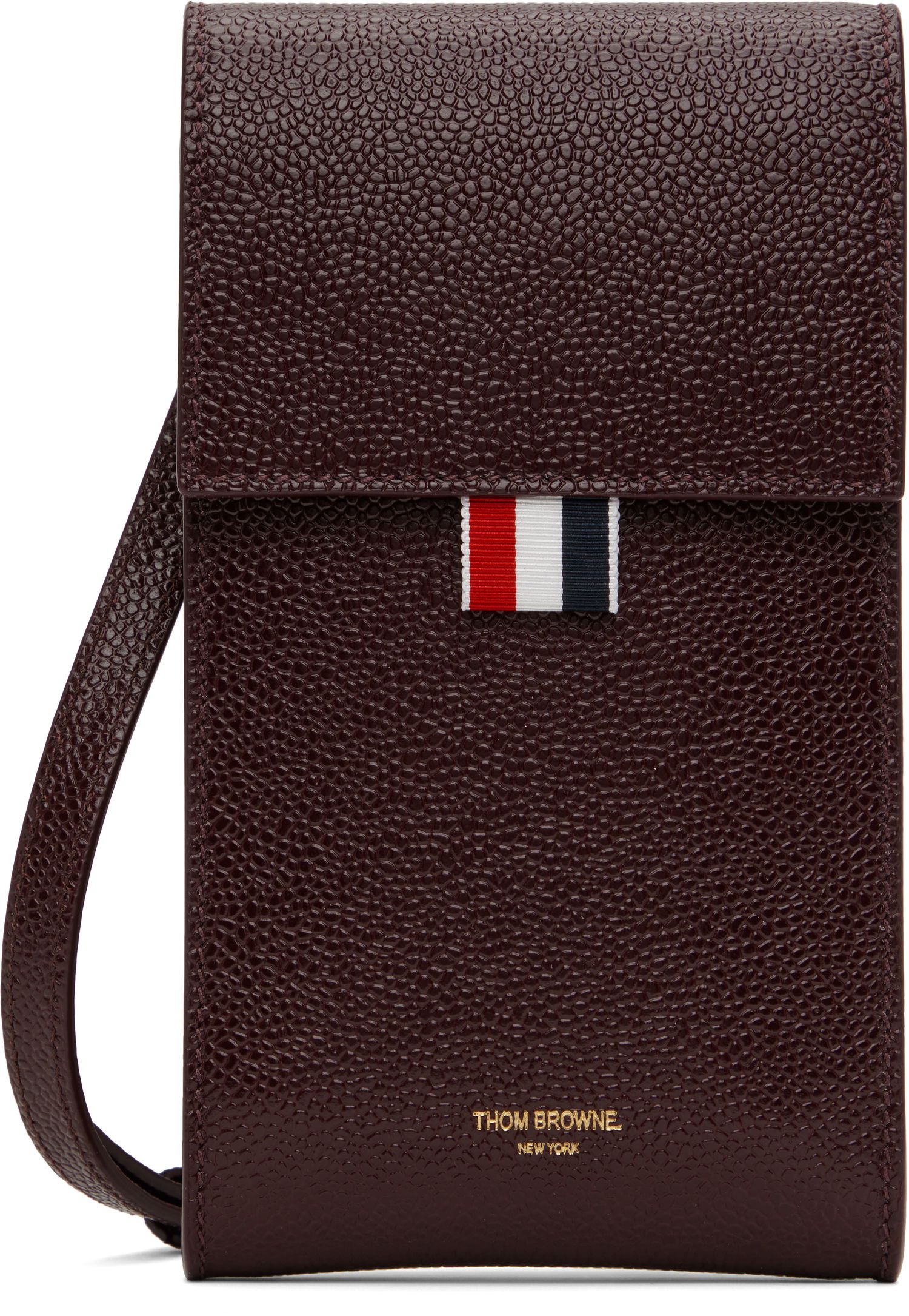 Портфейл Thom Browne Leather Crossbody Phone Pouch Кафяво | MAC113A-03542, 0