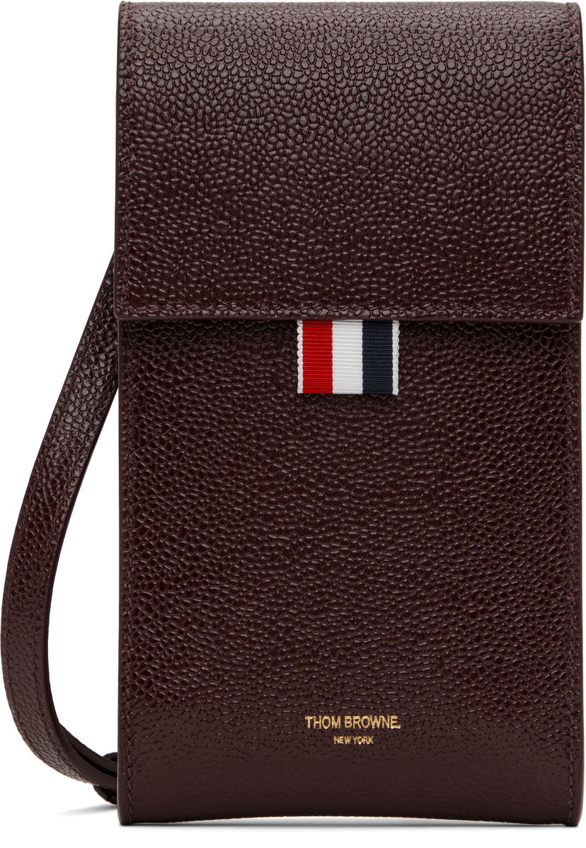 Портфейл Thom Browne Leather Crossbody Phone Pouch Кафяво | MAC113A-03542