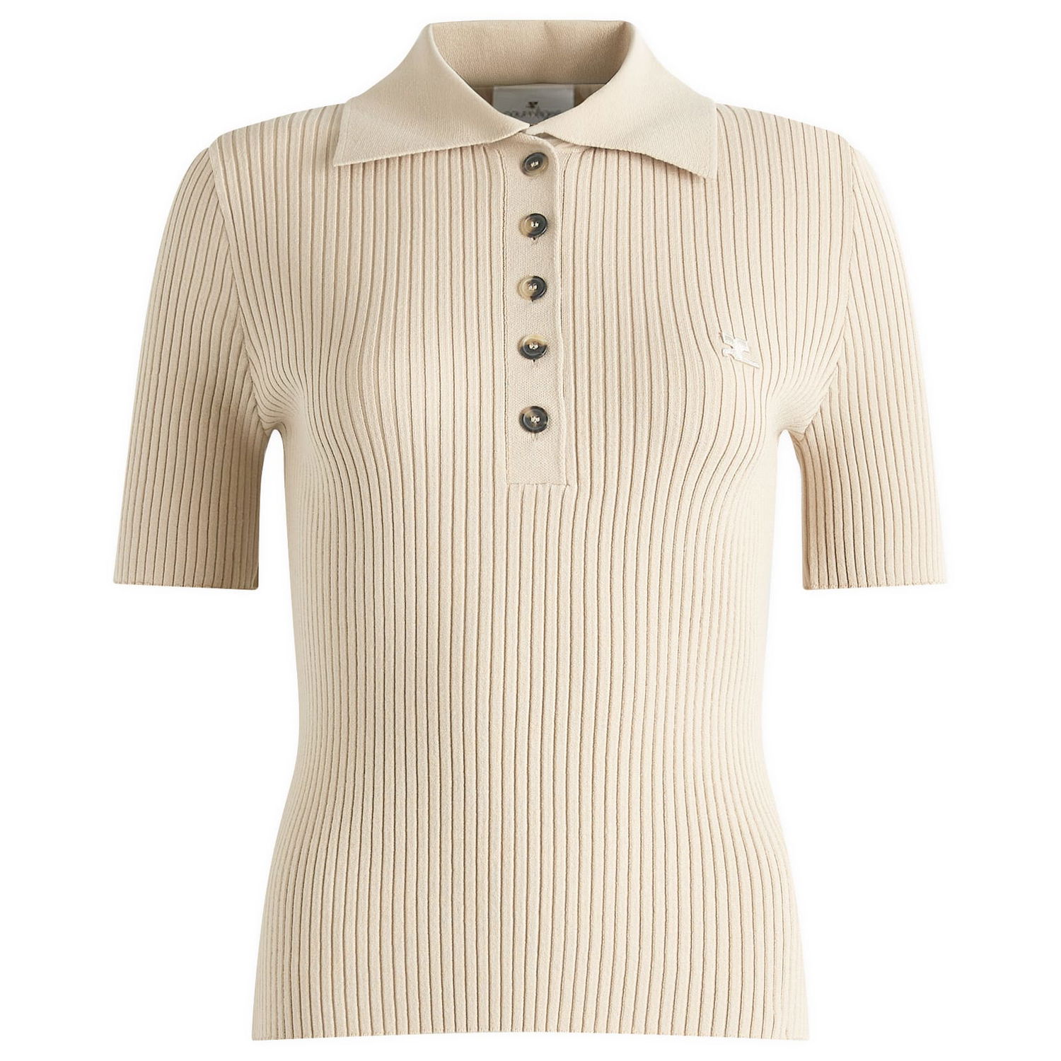 Поло тениска Courrèges Knit Polo Top Бежово | VESMPO029FI0001-1054, 0