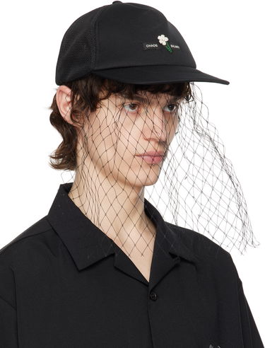 Шапка с козирка UNDERCOVER UNDERCOVER Beaded Appliqué Baseball Cap with Veil Черно | UC1E4H04, 1
