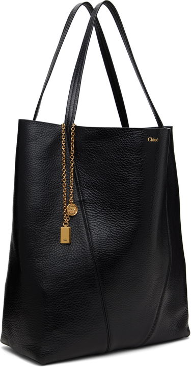 Голяма пазарска чанта CHLOÉ Chloé 'Spin' Large Tote Черно | CHC25SS810N84, 1