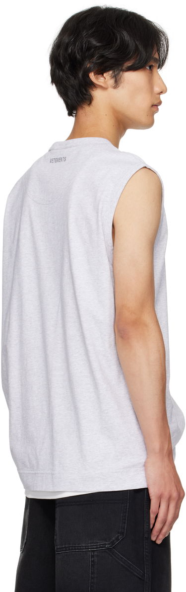 Потник VETEMENTS Vetements Oval Logo Jersey Tank Top Сиво | UH76TR550G, 2