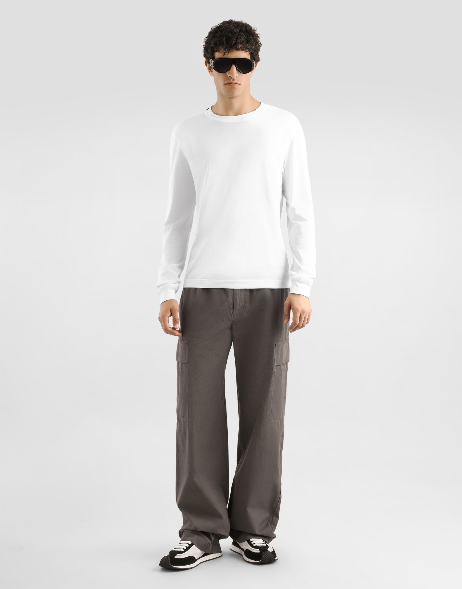 Тениска Dolce & Gabbana Dolce & Gabbana Long Sleeve Cotton T-Shirt Бяло | G8SX5TFU7EQW0800, 1